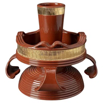 Pre-owned Bitossi Centrepiece By Pierre Marie Agin In Brown