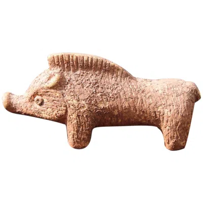 Pre-owned Bitossi Ceramic Depicting Wild Boar In Fake Excavation, 1960 In Sand