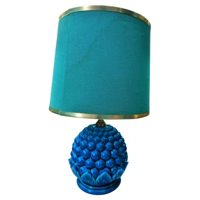 Pre-owned Bitossi Ceramic Table Lamp Produced By La Farnesiana -  - Flavia - Londi In Blue