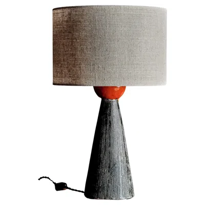 Pre-owned Bitossi Ceramic Table Lamps With Charcoal Glaze Italy, 1960s In Black