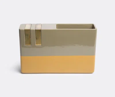 Bitossi Ceramiche Vases Ochre In Ochre, Green
