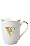Bitossi Cup Letter 'v' In White