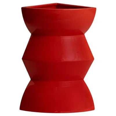 Pre-owned Bitossi Curve Red Ceramic Vase #4 By Zaven