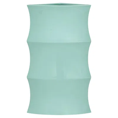 Pre-owned Bitossi Curve Turquoise Ceramic Vase #2 By Zaven In Blue