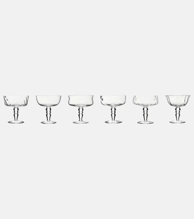 Bitossi Diseguale Set Of 6 Champagne Coupe Glasses In Transparent
