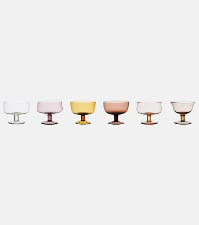 Bitossi Diseguale Set Of 6 Glass Ice Cream Bowls