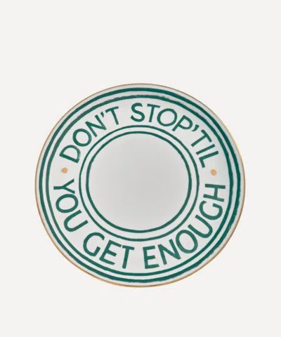 Bitossi Don't Stop Til You Get Enough Pizza Plate In Green