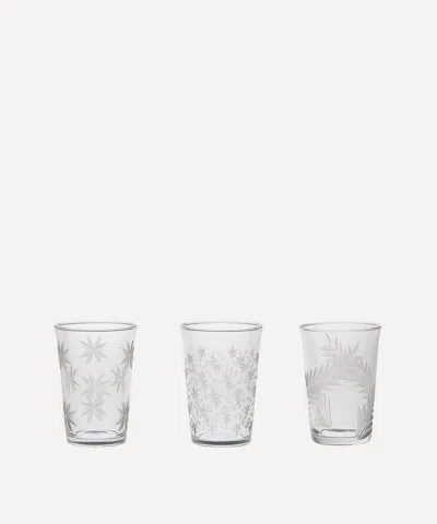 Bitossi Fantasia Etched Glass Tumblers Set Of Three In Transparent