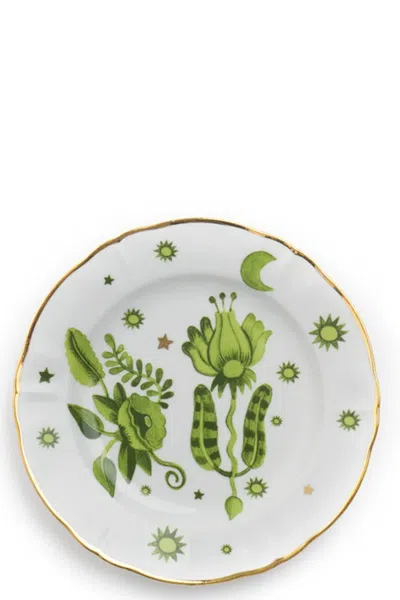 Bitossi Floral Fruit Plate ⌀ 26,5 Cm In Green