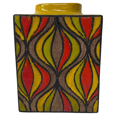 Pre-owned Bitossi For Rosenthal Netter Ceramic Vase Onion Pattern Earth Tones Mid Century In Brown