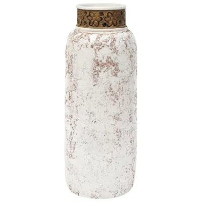 Pre-owned Bitossi For Rosenthal Netter Vase, Ceramic, White & Gold, Signed, 1967