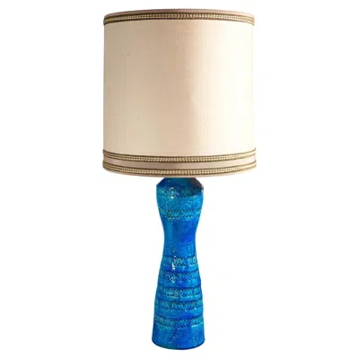 Pre-owned Bitossi Glazed Ceramic Lamp, Design By Aldo Londi For , Rimini Blu Series In Sand