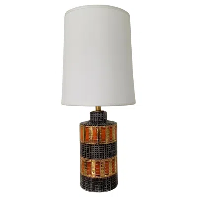 Pre-owned Bitossi Gold And Orange Ceramic Table Lamp, Circa 1970, Italy.