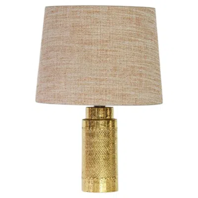 Pre-owned Bitossi Gold Ceramic  Lamp, With Custom Made Shade By René Houben