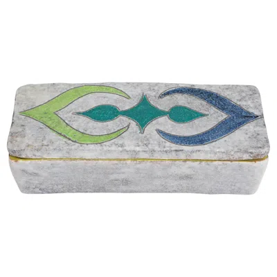 Pre-owned Bitossi Hand-crafted Ceramic Keepsake Box, Mid-century Modern, Italy In Gray