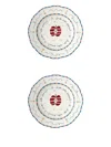 Bitossi Home Apple-print Plates (set Of Two) In White