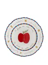 Bitossi Home Apple-print Scalloped Plates (set Of Two) In White