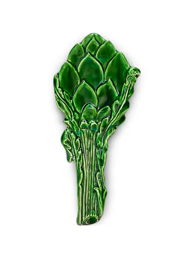 Bitossi Home Artichoke-shaped Ladle Rest In Green