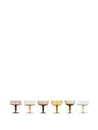 Bitossi Home Assorted Shapes Textured Goblets (set Of Six) In Multi