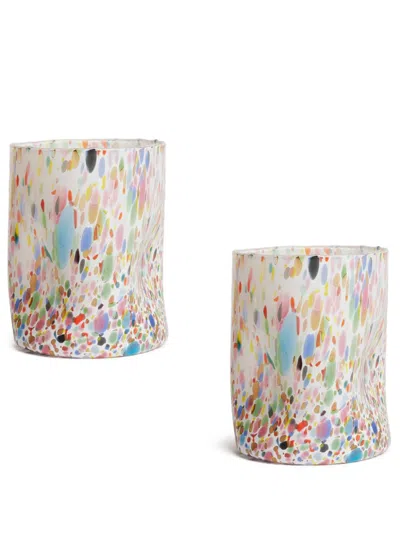 Bitossi Home Bicchieri Abstract-print (set Of Two) In White