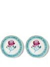 Bitossi Home Botanica Porcelain Set Of Two Plates In Celeste