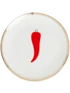 Bitossi Home Chilli-pepper Printed Plates (set Of 6) In White