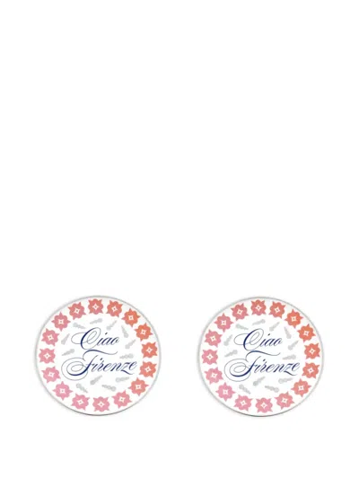 Bitossi Home Ciao Firenze Floral Plate Set (set Of Two) In Multi