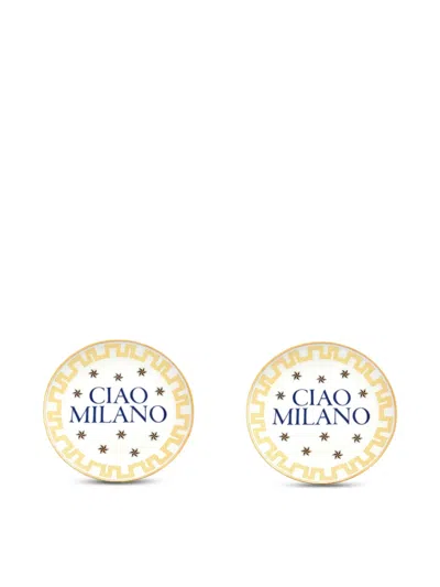 Bitossi Home Ciao Milano Plate Set (set Of Two) In Multi