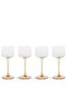 Bitossi Home Desiguale Transparent-design Goblets (set Of 4) In Pink