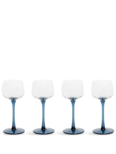 BITOSSI HOME DISEGUALE TRANSPARENT-DESIGN GOBLETS (SET OF 4)