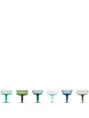 Bitossi Home Diseguale Transparent-design Goblets (set Of 6) In Blue/green Nuances