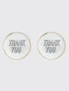 Bitossi Home Thank You Plates (set Of Two) In White