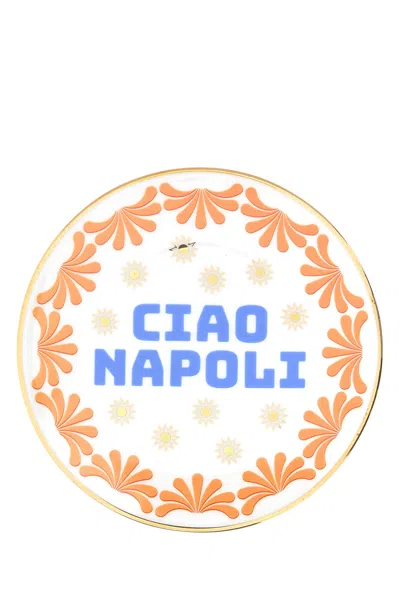 Bitossi Home Embellished Porcelain Ciao Napoli Plate In Multi
