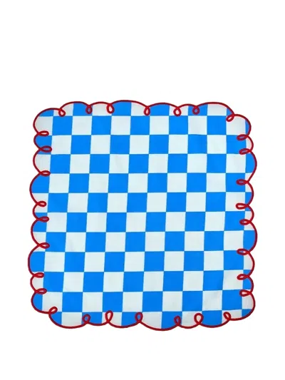 Bitossi Home Embroidered Edge Napkins Set (set Of Two) In Blue