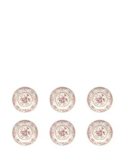Bitossi Home Floral-pattern Plate (set Of Six) In Neutral