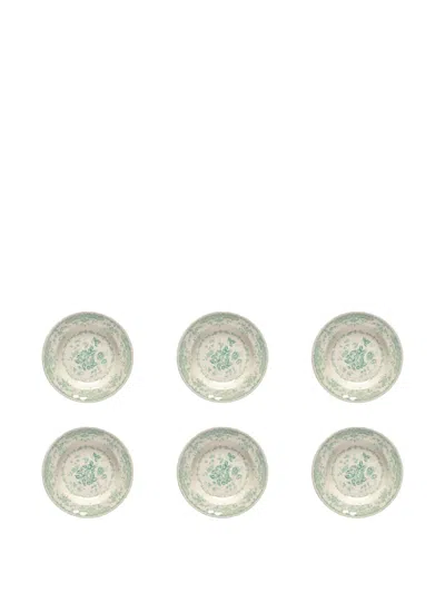 Bitossi Home Floral-patterned Plates (set Of Six) In Neutral