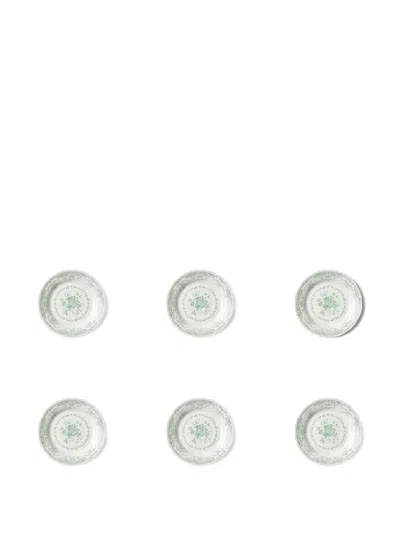 Bitossi Home Floral-patterned Plates (set Of Six) In White