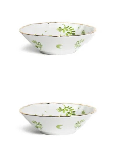 Bitossi Home Floral-print Bowl (set Of Two) In White