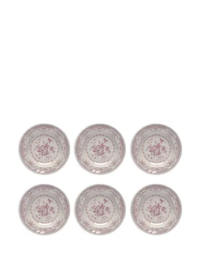 Bitossi Home Floral-print Plate (set Of Six) In Multi
