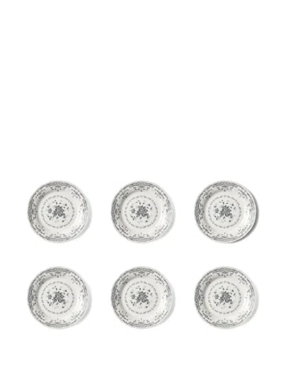 Bitossi Home Floral-print Plate (set Of Six) In Multi