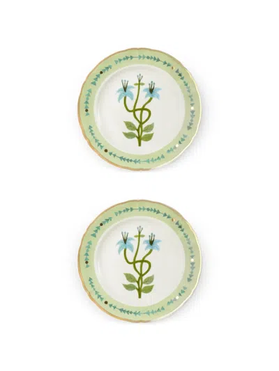 Bitossi Home Floral-print Plates (set Of Two) In Multi