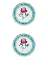 Bitossi Home Floral-print Plates (set Of Two) In Blue