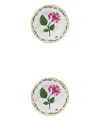 Bitossi Home Floral-print Scalloped-edge Plates (set Of Two) In White