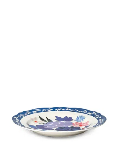 Bitossi Home Floral-print Scalloped-edge Plates In Blue