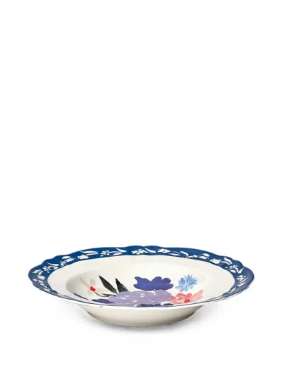 Bitossi Home Floral-print Scalloped-edge Soup Bowls In White