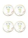 Bitossi Home Flower-print Gold-rimmed Plates In White