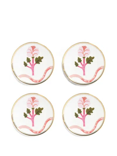 Bitossi Home Flower-print Plate In White