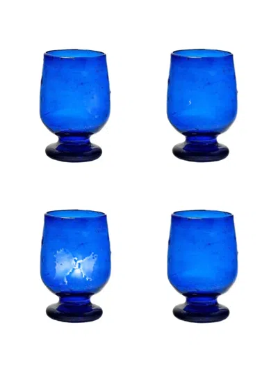 Bitossi Home Footed Glasses Set (set Of Four) In Blue