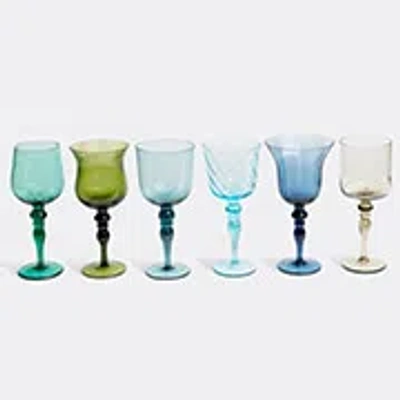 Bitossi Home Assorted Wine Goblets (set Of Six) In Multi