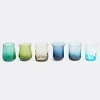 Bitossi Home Set Of Six Assorted Tumblers In Blue, Green